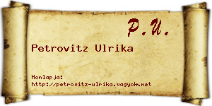 Petrovitz Ulrika névjegykártya